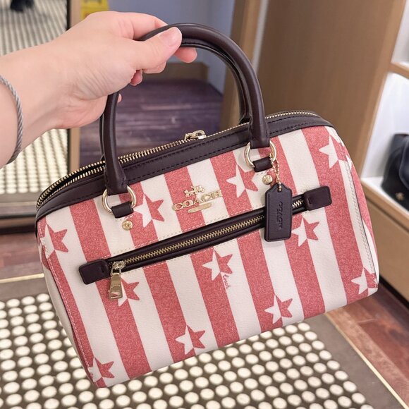 coach Rowan Satchel Bag With Stripe Star Print 2866 - Picture 1 of 9